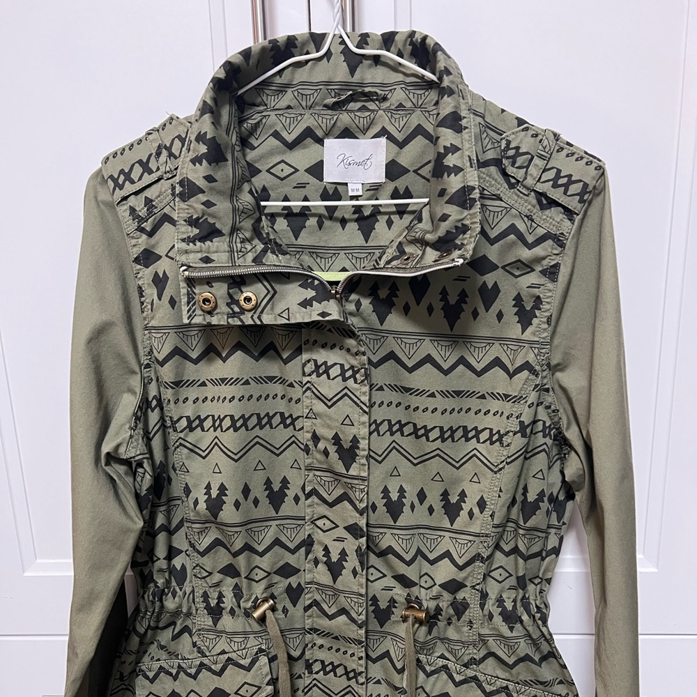 Kismet olive green utility jacket.